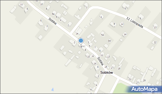 Sobków, Kielecka, 6, mapa Sobków