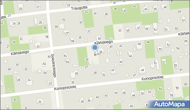 Sokolniki-Las, Kilińskiego Jana, płk., 36, mapa Sokolniki-Las