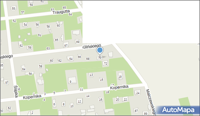 Sokolniki-Las, Kilińskiego Jana, płk., 70, mapa Sokolniki-Las