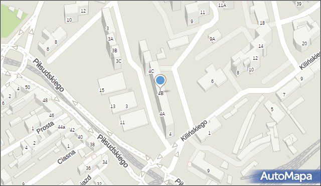 Sosnowiec, Kilińskiego Jana, płk., 4B, mapa Sosnowca