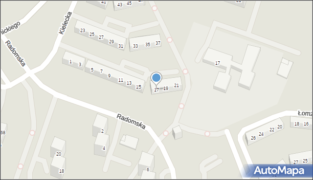 Sosnowiec, Kielecka, 17, mapa Sosnowca