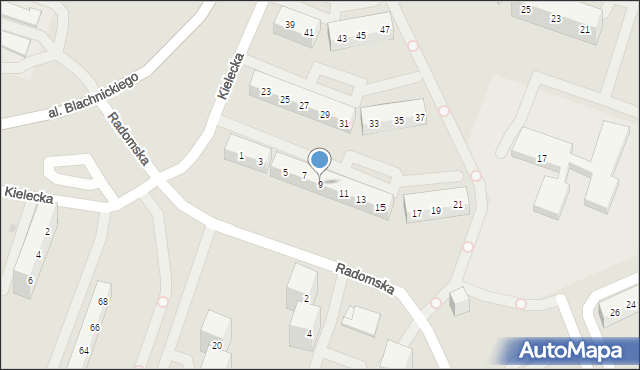 Sosnowiec, Kielecka, 9, mapa Sosnowca