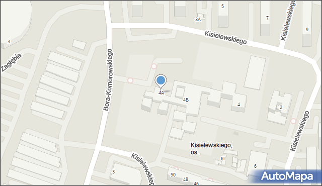 Sosnowiec, Kisielewskiego Stefana, 4A, mapa Sosnowca