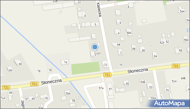 Stara Iwiczna, Kielecka, 1, mapa Stara Iwiczna
