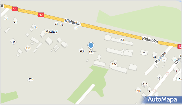 Starachowice, Kielecka, 25b, mapa Starachowic