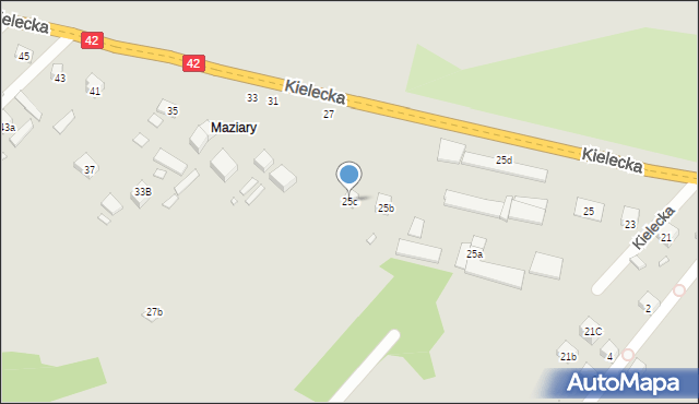 Starachowice, Kielecka, 25c, mapa Starachowic