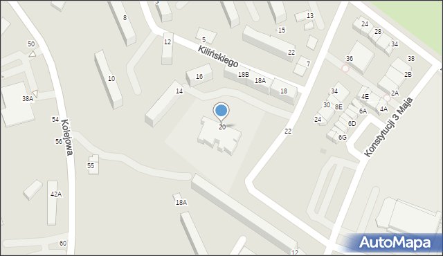 Staszów, Kilińskiego Jana, płk., 20, mapa Staszów
