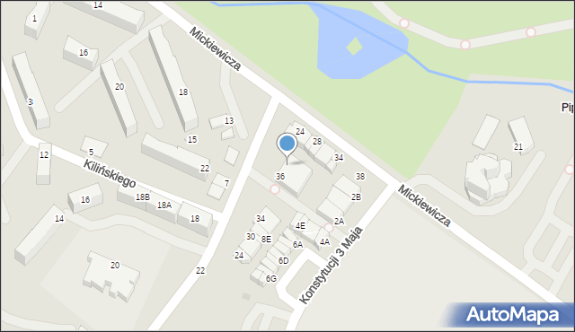 Staszów, Kilińskiego Jana, płk., 38, mapa Staszów
