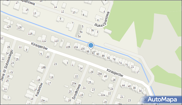 Szczecin, Kirasjerów, 94, mapa Szczecina