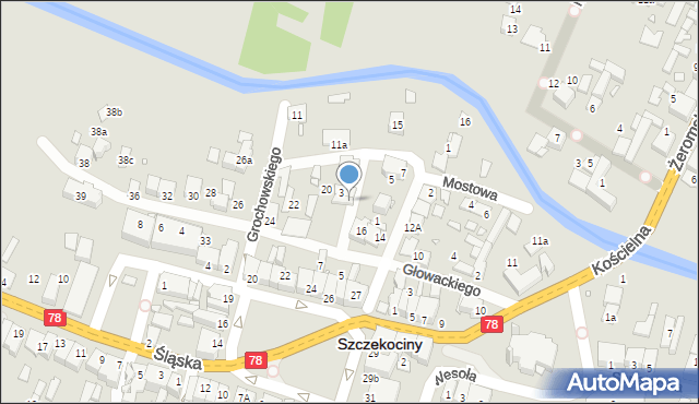 Szczekociny, Kilińskiego Jana, płk., 10, mapa Szczekociny