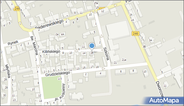 Szubin, Kilińskiego Jana, płk., 16, mapa Szubin