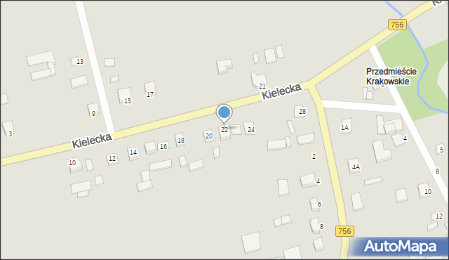 Szydłów, Kielecka, 22, mapa Szydłów