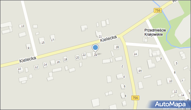 Szydłów, Kielecka, 24, mapa Szydłów