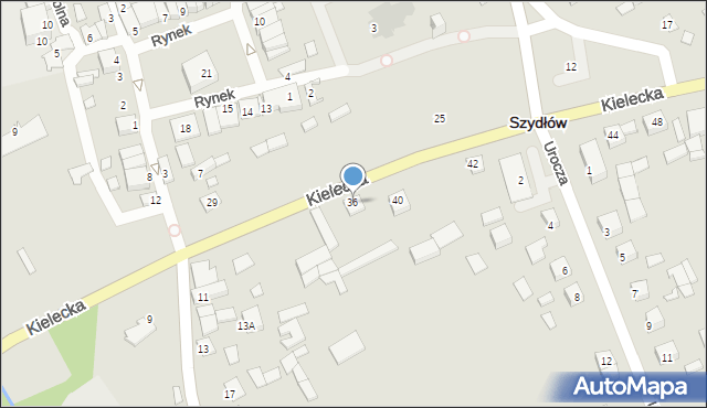 Szydłów, Kielecka, 36, mapa Szydłów