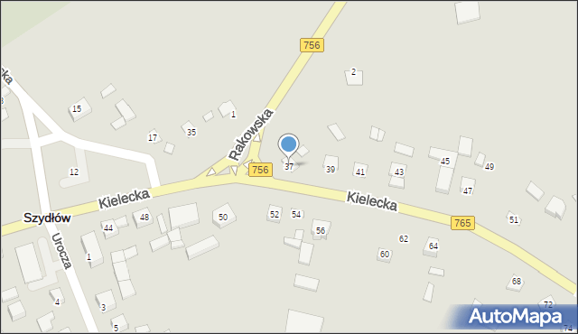 Szydłów, Kielecka, 37, mapa Szydłów