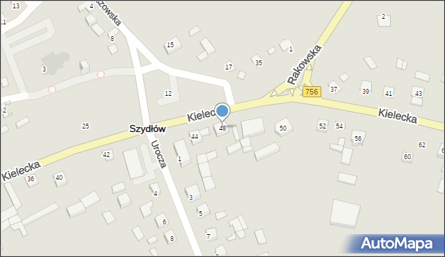 Szydłów, Kielecka, 48, mapa Szydłów