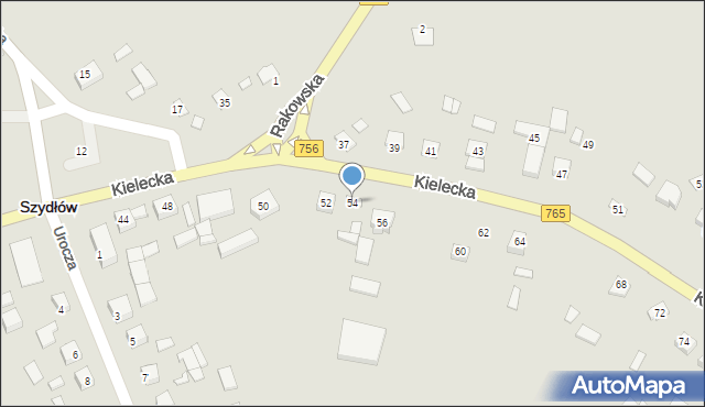 Szydłów, Kielecka, 54, mapa Szydłów