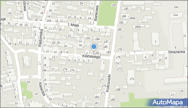 Szydłowiec, Kilińskiego Jana, płk., 4, mapa Szydłowiec