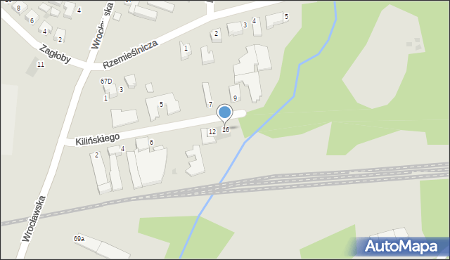 Twardogóra, Kilińskiego Jana, płk., 16, mapa Twardogóra