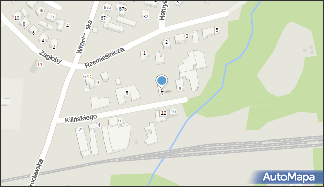 Twardogóra, Kilińskiego Jana, płk., 7, mapa Twardogóra