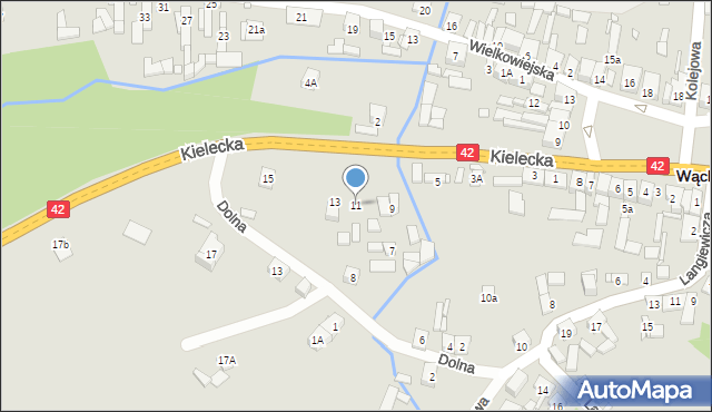 Wąchock, Kielecka, 11, mapa Wąchock