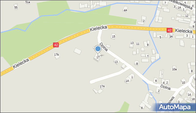 Wąchock, Kielecka, 17, mapa Wąchock
