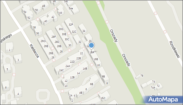 Warszawa, Kiedacza Zbigniewa Stanisława, ppłk., 18A, mapa Warszawy