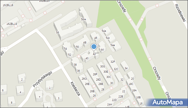 Warszawa, Kiedacza Zbigniewa Stanisława, ppłk., 42, mapa Warszawy