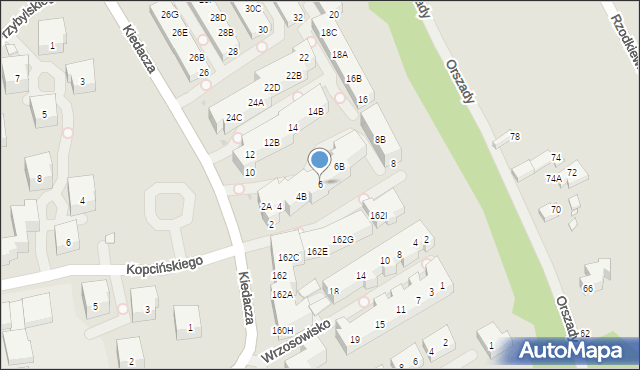 Warszawa, Kiedacza Zbigniewa Stanisława, ppłk., 6, mapa Warszawy