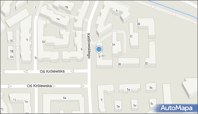 Warszawa, Kieślowskiego Krzysztofa, 3, mapa Warszawy
