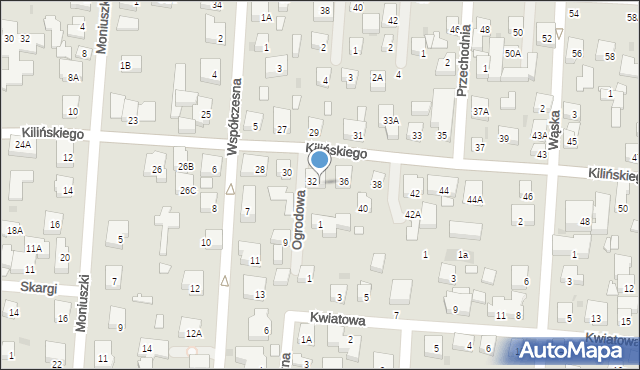 Warszawa, Kilińskiego Jana, płk., 34, mapa Warszawy