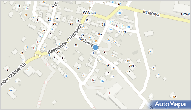 Wiślica, Kilińskiego Jana, płk., 5, mapa Wiślica