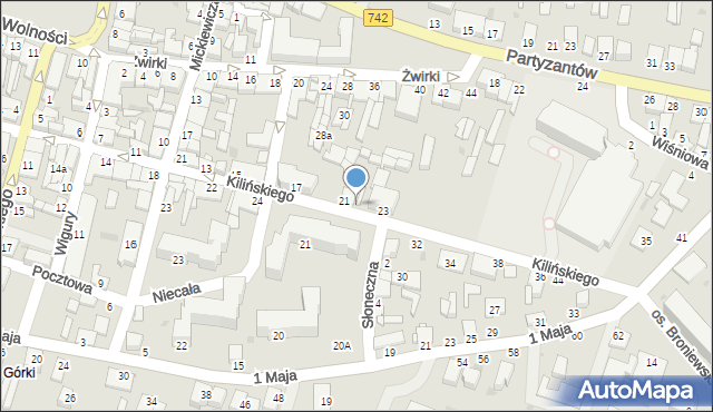 Włoszczowa, Kilińskiego Jana, płk., 21a, mapa Włoszczowa