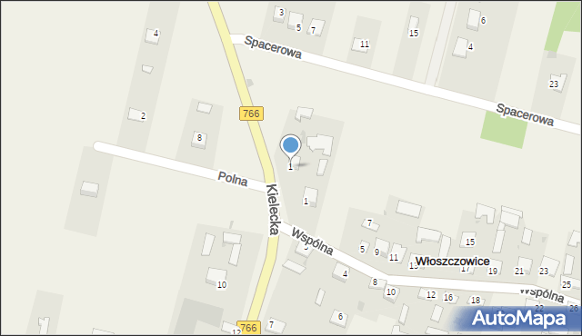 Włoszczowice, Kielecka, 1, mapa Włoszczowice