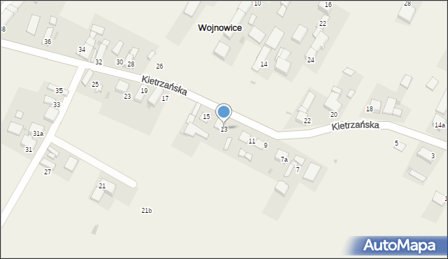 Wojnowice, Kietrzańska, 13, mapa Wojnowice