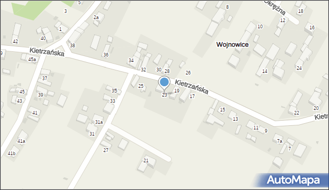 Wojnowice, Kietrzańska, 23, mapa Wojnowice