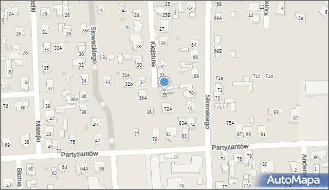 Wołomin, Kiejstuta, 35, mapa Wołomin