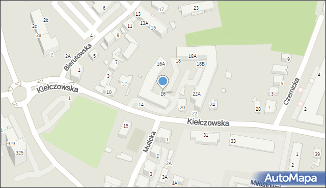 Wrocław, Kiełczowska, 16, mapa Wrocławia