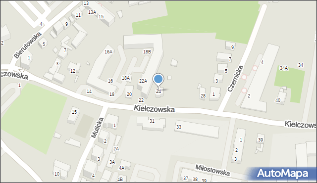 Wrocław, Kiełczowska, 24, mapa Wrocławia