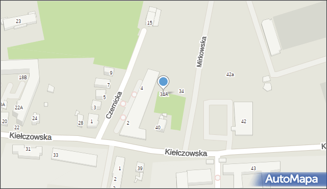 Wrocław, Kiełczowska, 34A, mapa Wrocławia