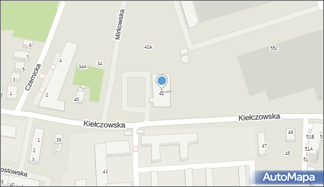 Wrocław, Kiełczowska, 42, mapa Wrocławia