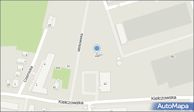 Wrocław, Kiełczowska, 42a, mapa Wrocławia