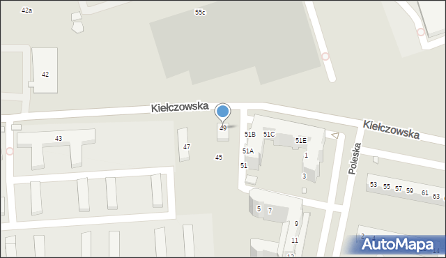 Wrocław, Kiełczowska, 49, mapa Wrocławia