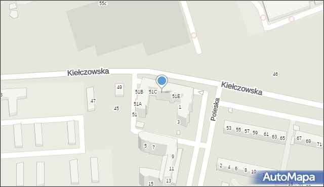 Wrocław, Kiełczowska, 51D, mapa Wrocławia