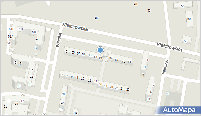 Wrocław, Kiełczowska, 65, mapa Wrocławia