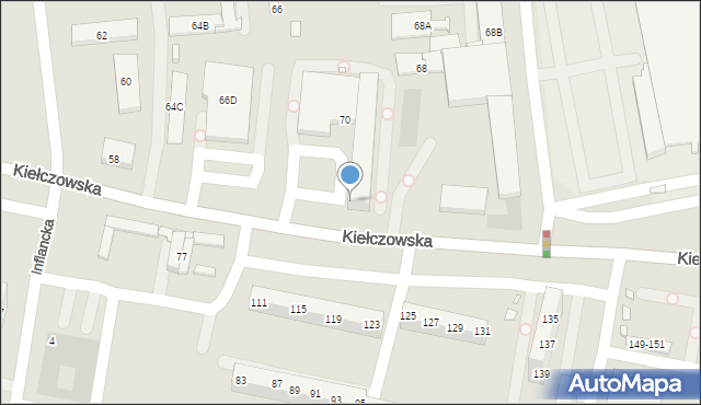 Wrocław, Kiełczowska, 70, mapa Wrocławia