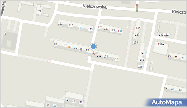 Wrocław, Kiełczowska, 99, mapa Wrocławia