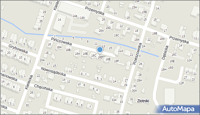 Wrocław, Kielecka, 16D, mapa Wrocławia