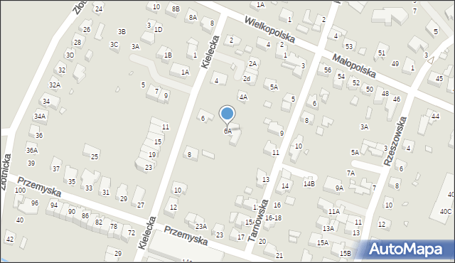 Wrocław, Kielecka, 6A, mapa Wrocławia