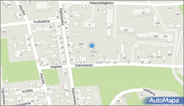 Wyszogród, Kilińskiego Jana, płk., 7/9, mapa Wyszogród